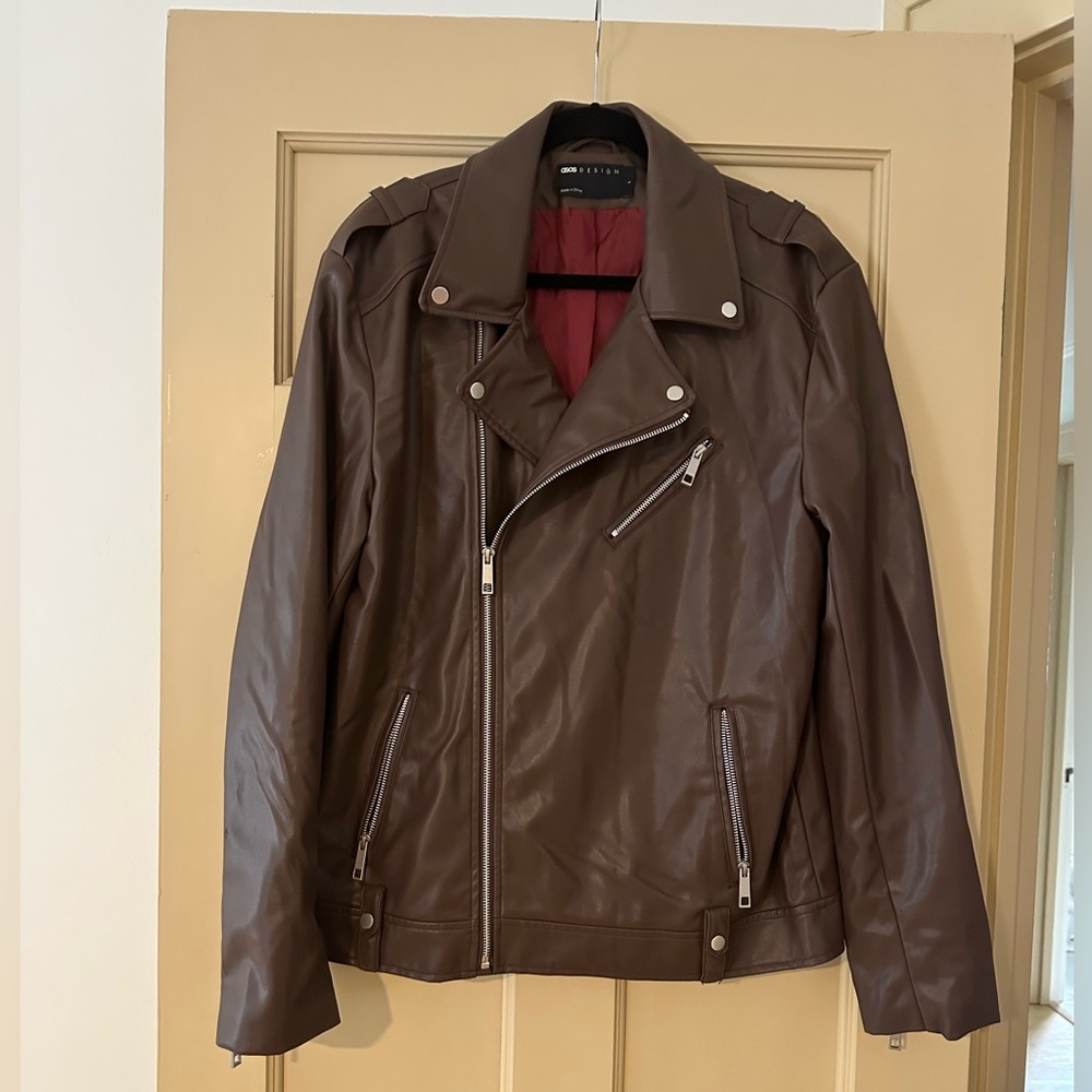 ASOS DESIGN Faux Leather Moto Jacket